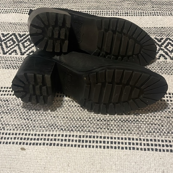 Thursday Knockout Black Leather Heeled Boots - Picture 8 of 9